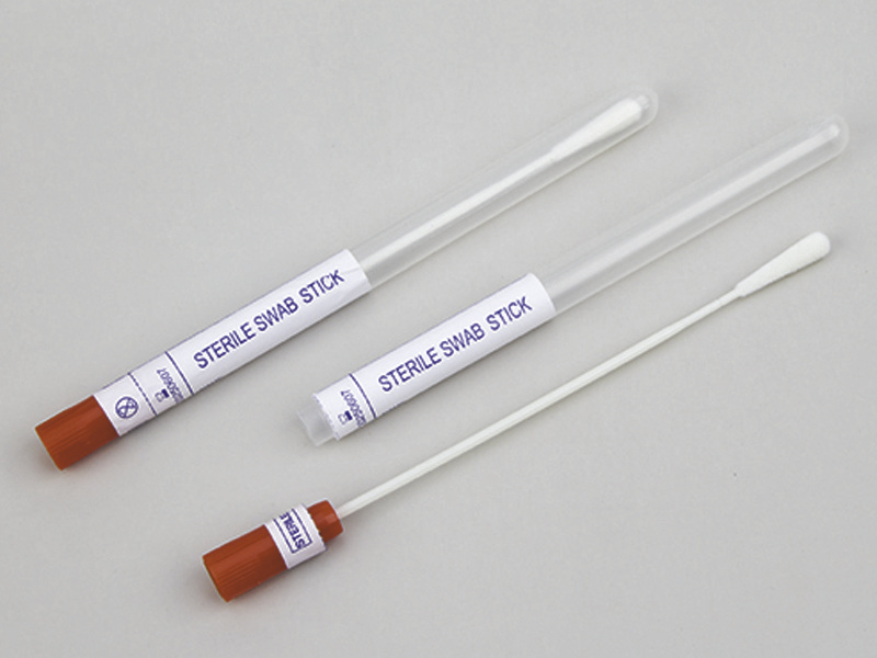 Flocking oropharyngeal tube sampling swab
